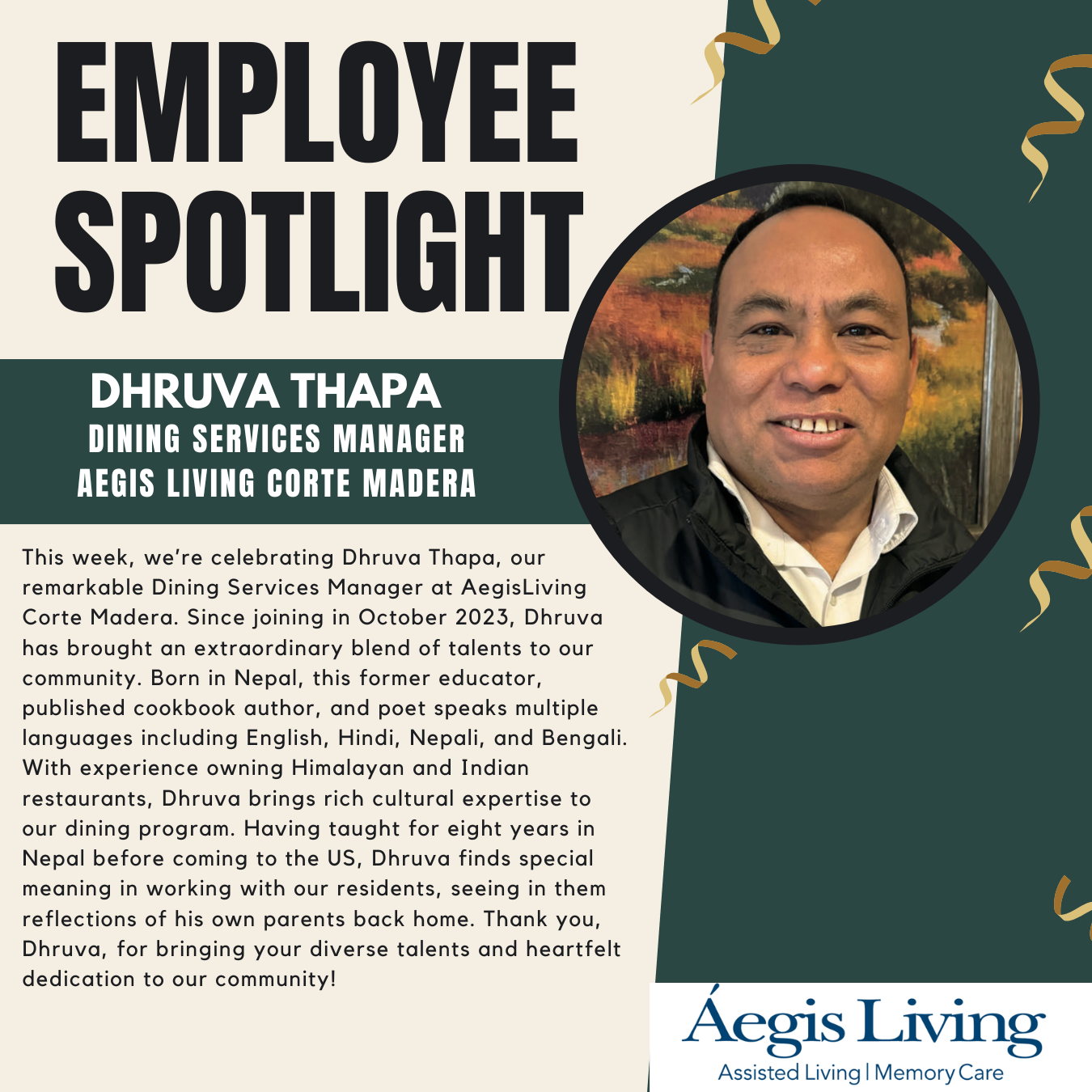 “Flavors of Care: My Journey with Aegis Living”